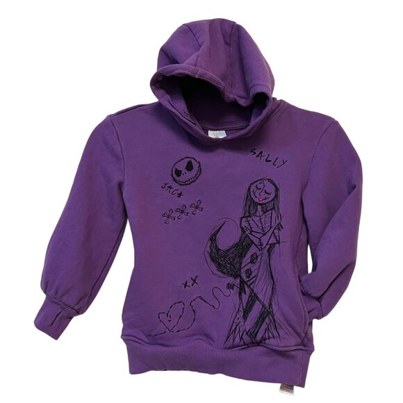 Disney Nightmare Before Christmas Embroidered Hoodie Jack & Sally Sweatshirt - Picture 3 of 10